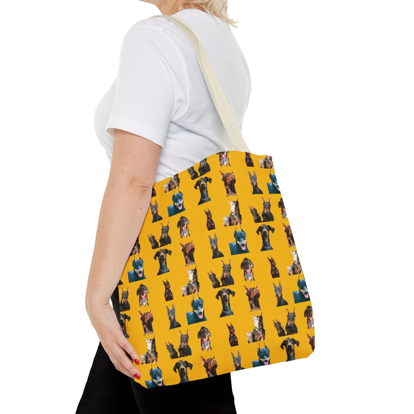 Edition 4 Doberman Model Pattern Yellow Tote Bag