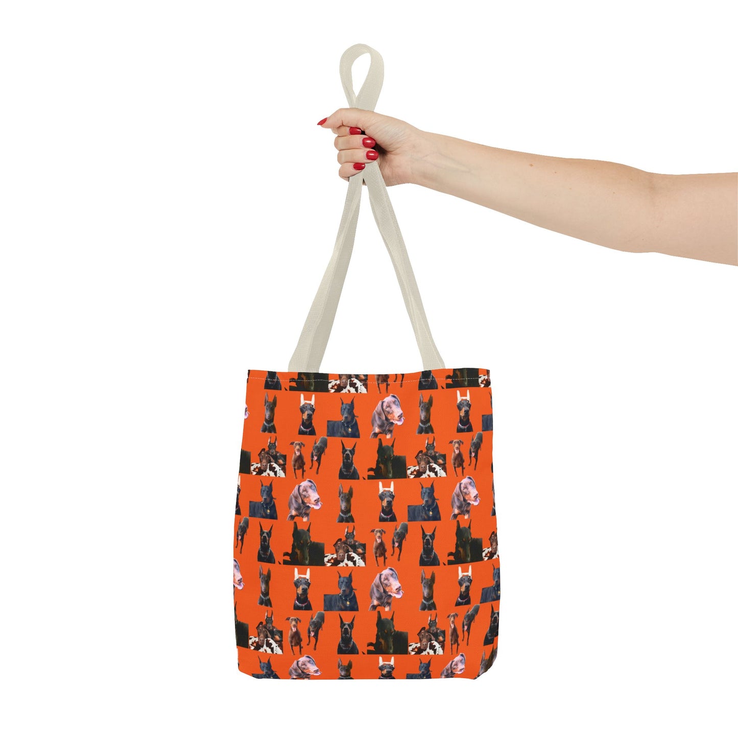 Edition 10 Doberman Model Pattern Orange Tote Bag
