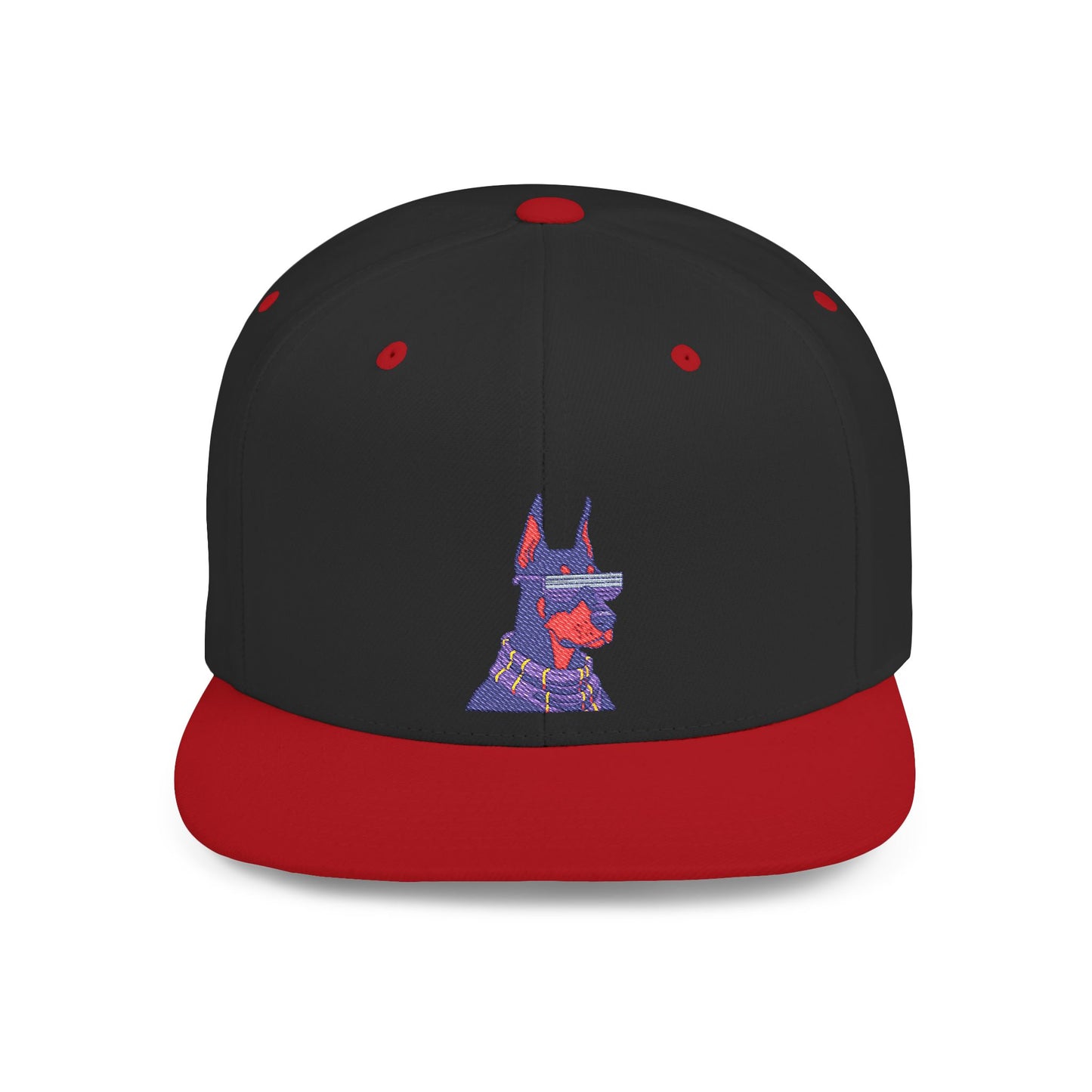 Doberman 2 Embroidered Flat Bill Snapback