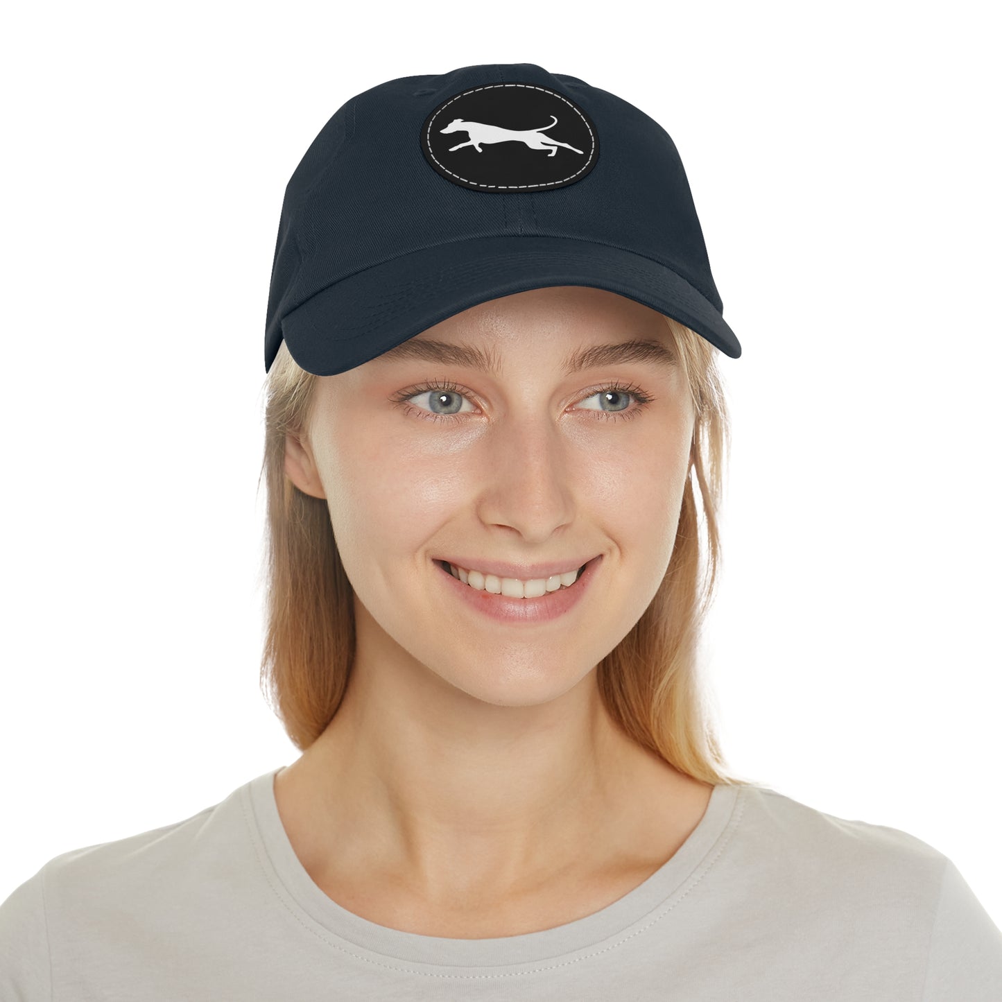 N 3 Dad Hat with Leather Patch (Round)