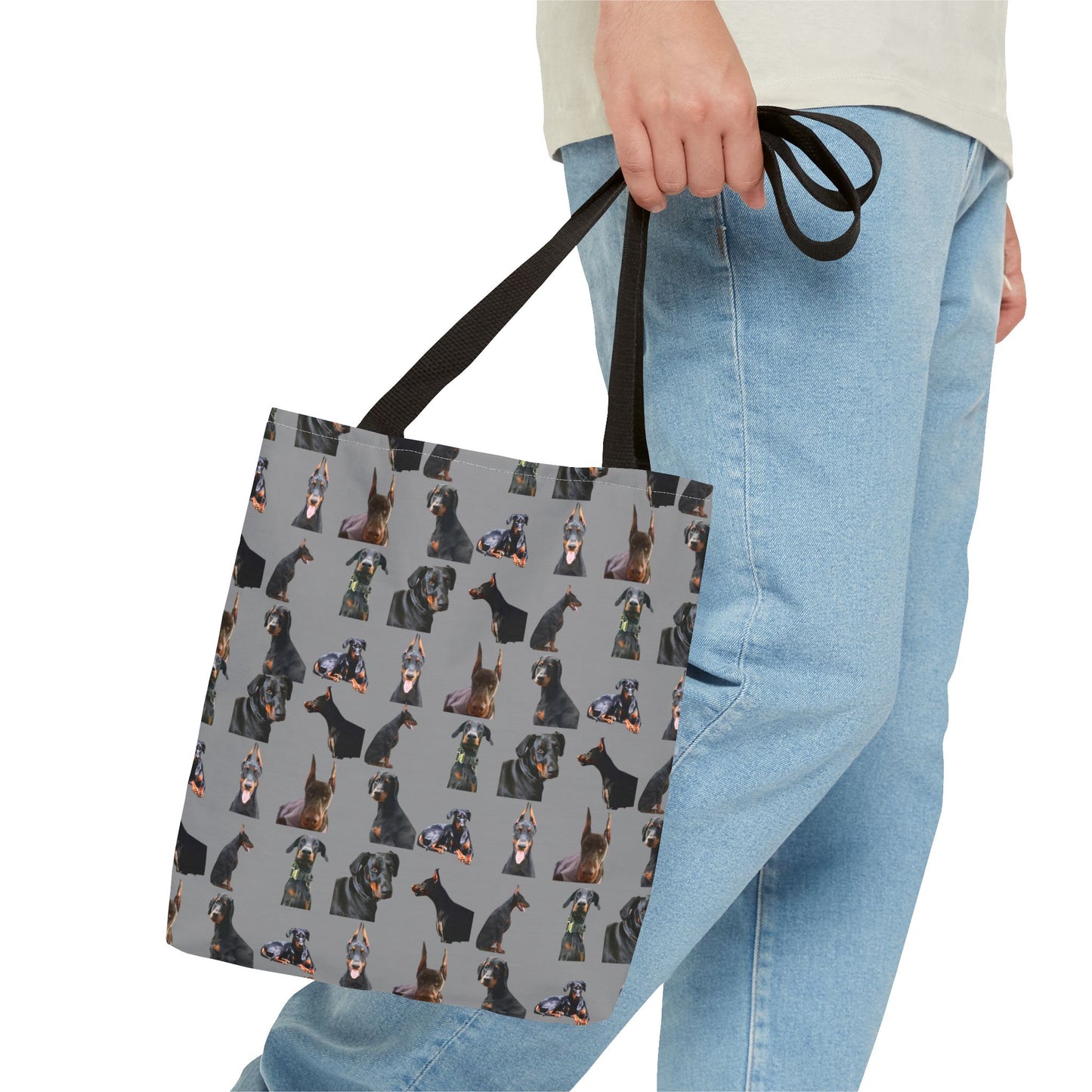 Edition 6 Doberman Model Pattern Gray Tote Bag