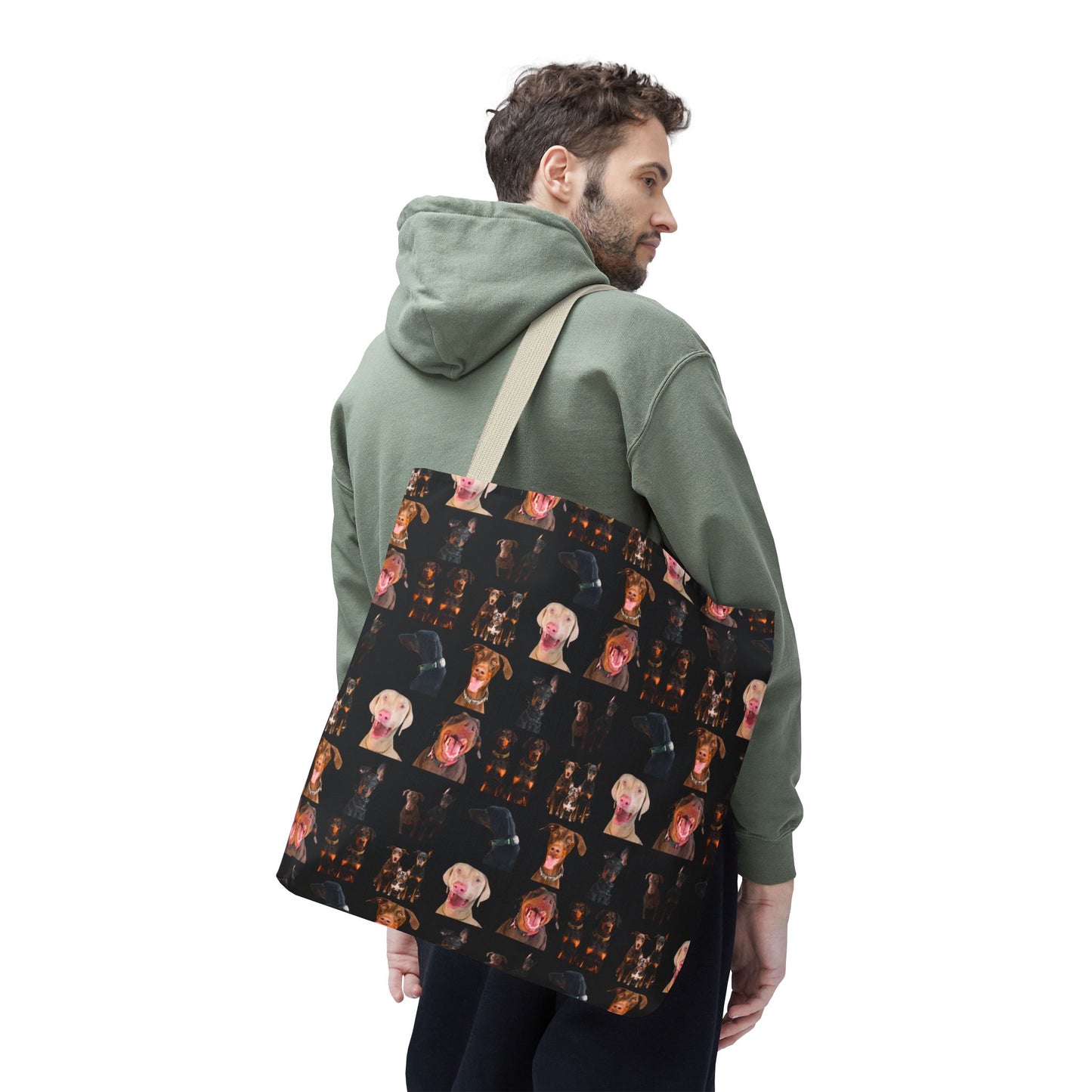 Edition 9 Doberman Model Pattern Black Tote Bag