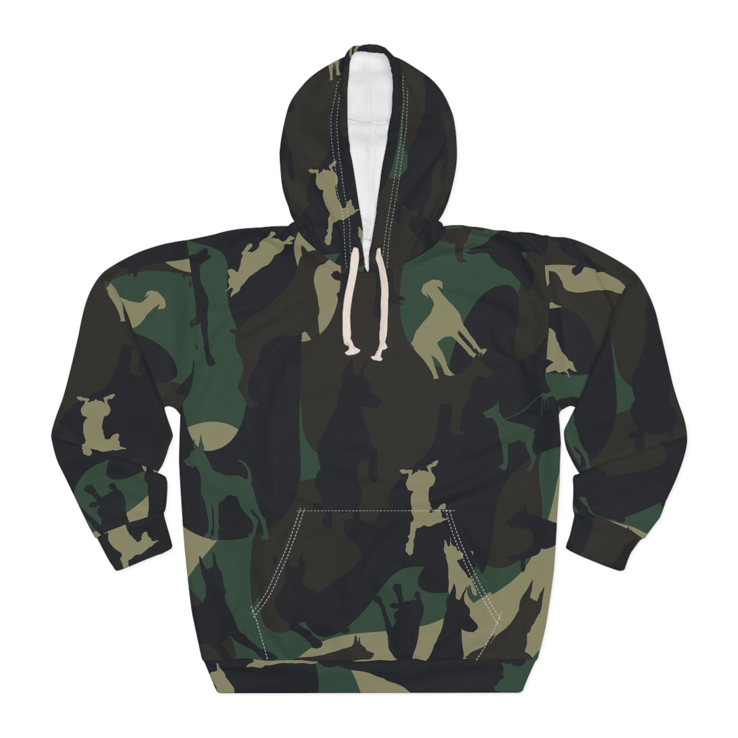 Doberman Camo 11 Unisex Pullover Hoodie (AOP)