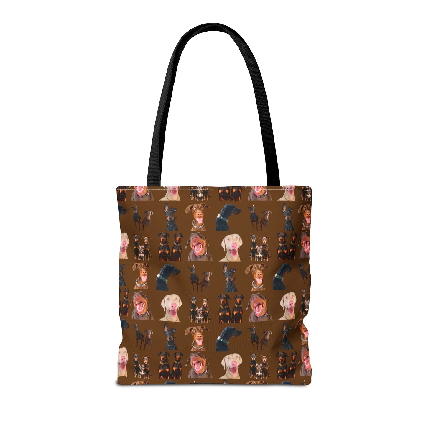 Edition 9 Doberman Model Pattern Brown Tote Bag