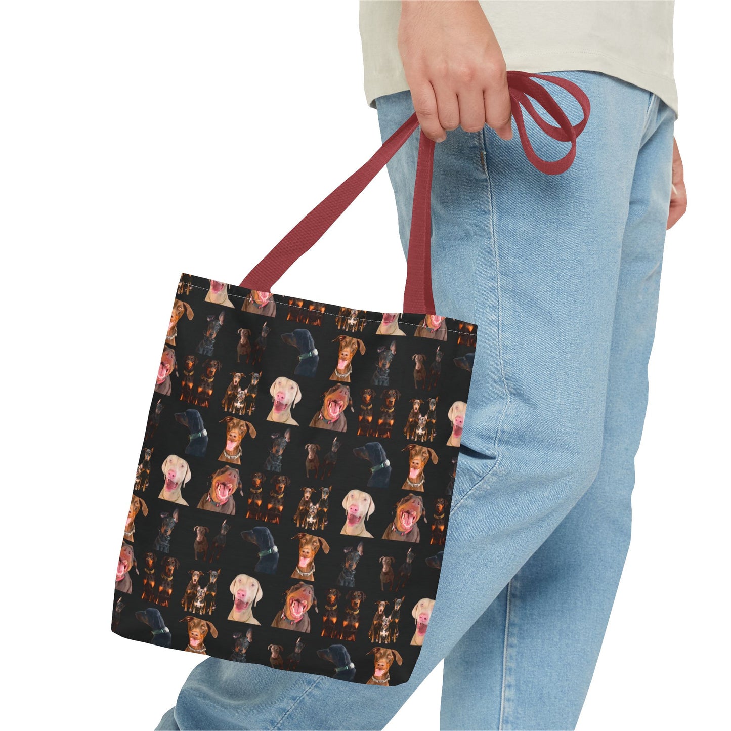 Edition 9 Doberman Model Pattern Black Tote Bag