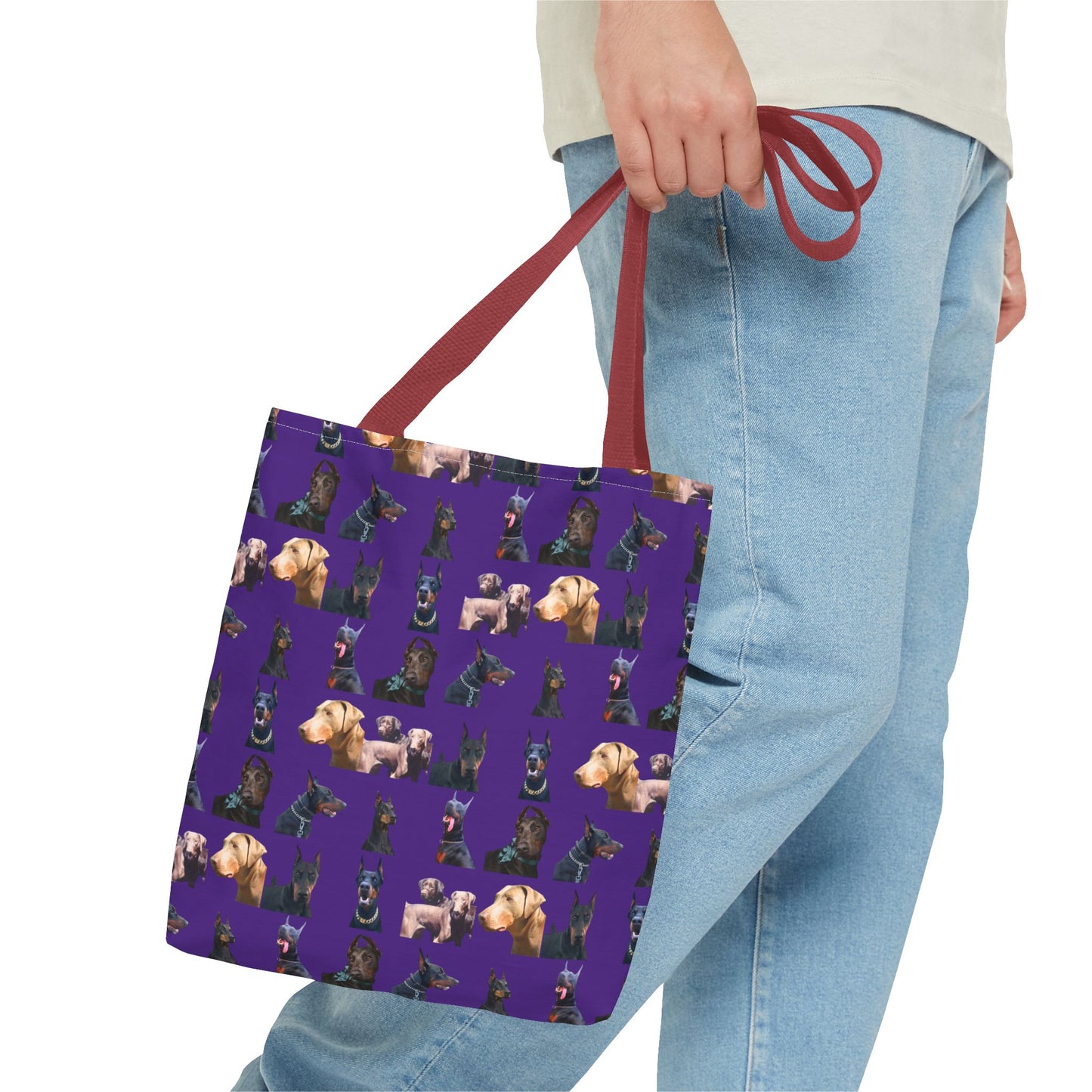 Edition 8 Doberman Model Pattern Purple Tote Bag
