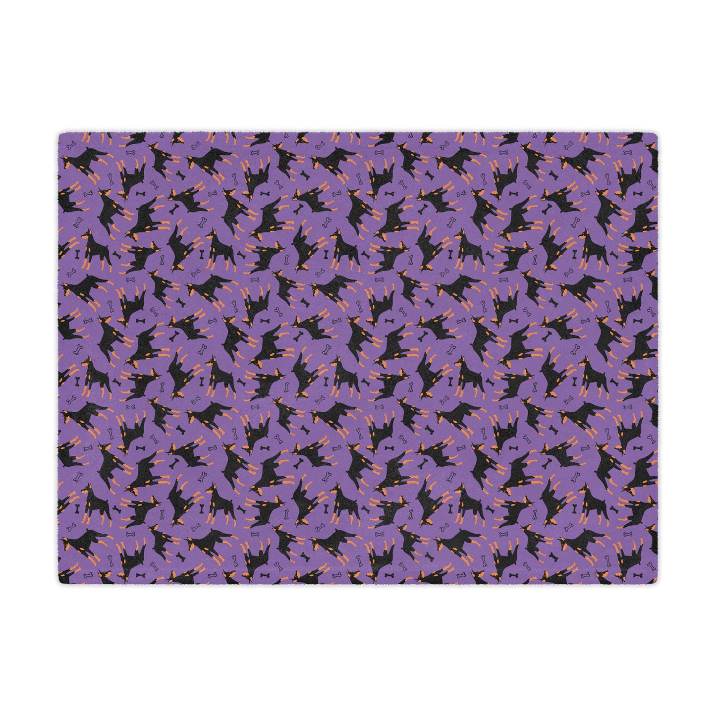 Purple AOP Dobie 1 Minky Blanket, Soft Throw Blanket, Warm Plush Blanket