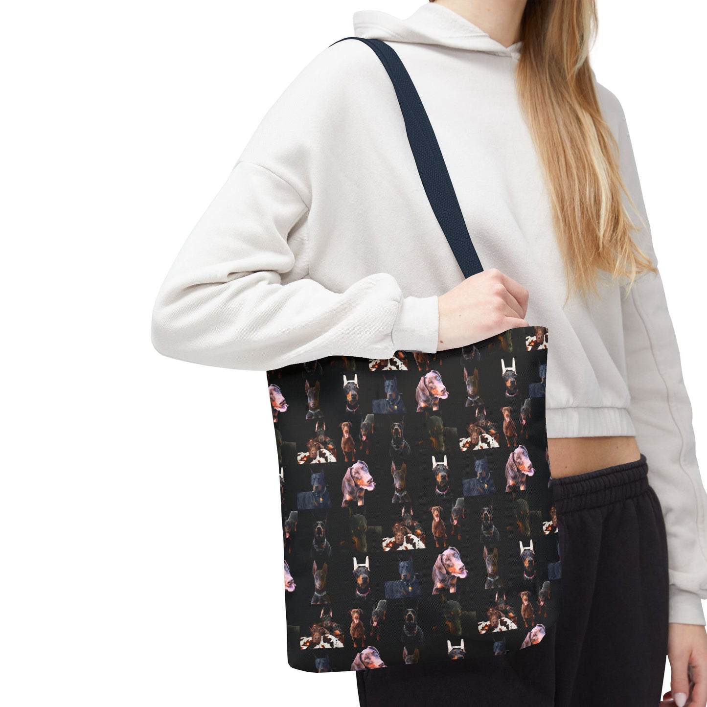 Edition 10 Doberman Model Pattern Black Tote Bag