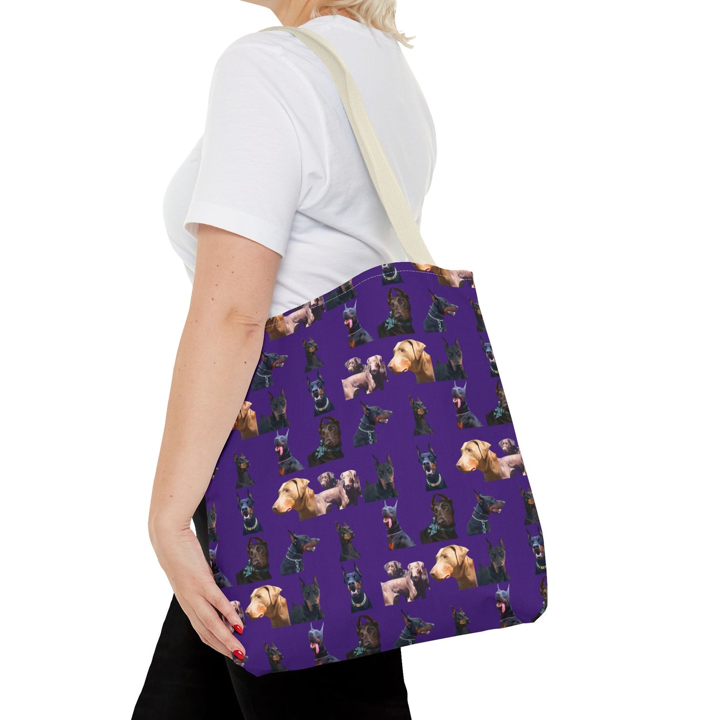 Edition 8 Doberman Model Pattern Purple Tote Bag