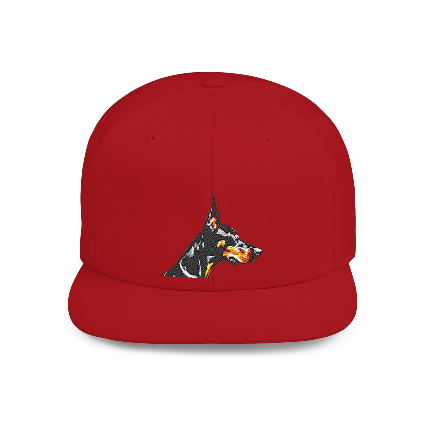 Doberman 5 Embroidered Flat Bill Snapback