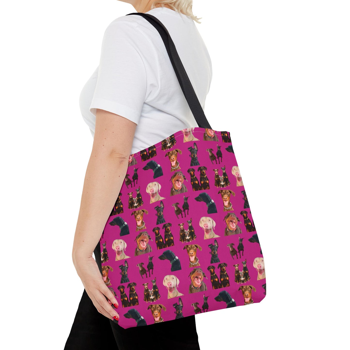Edition 9 Doberman Model Pattern Pink Tote Bag
