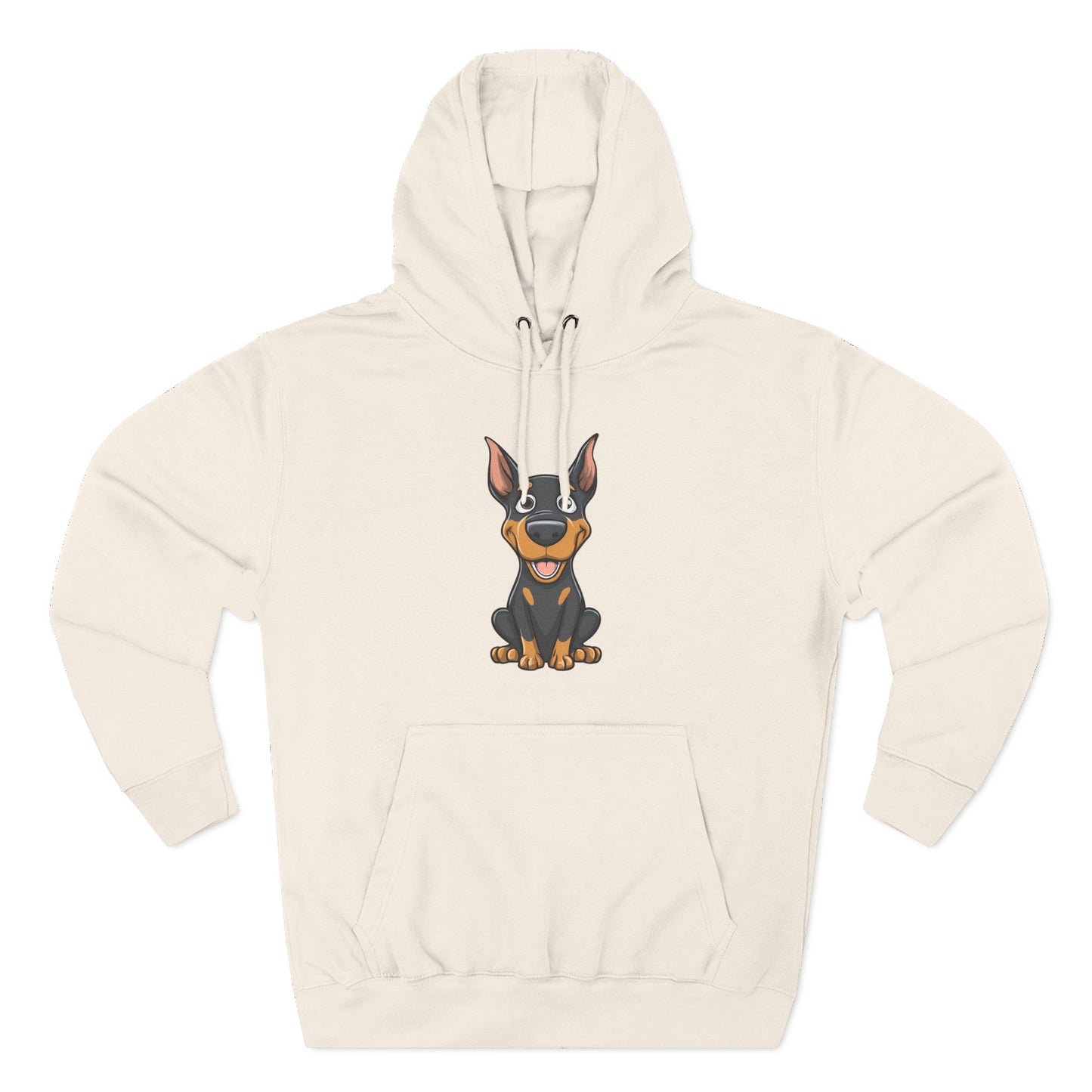 Doberman Cartoon 1 Three-Panel Fleece Hoodie