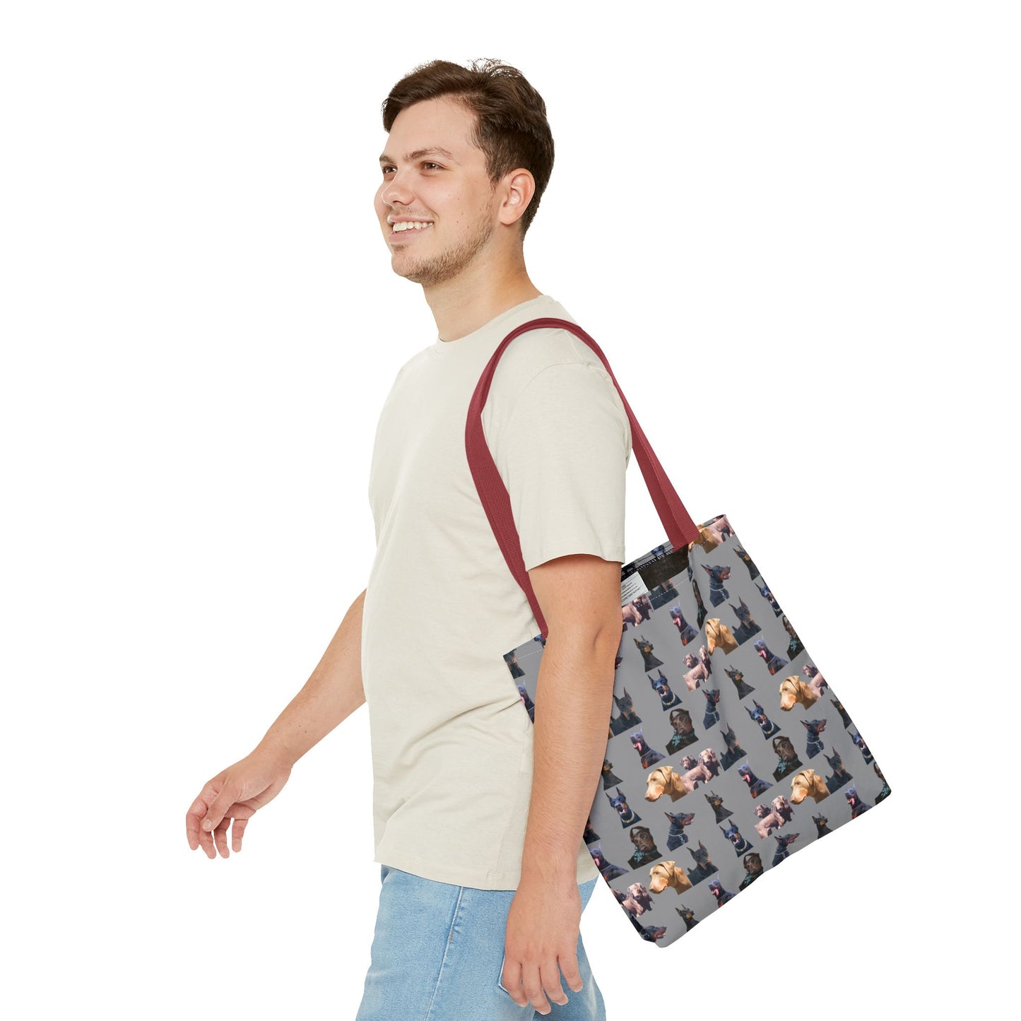 Edition 8 Doberman Model Pattern Gray Tote Bag
