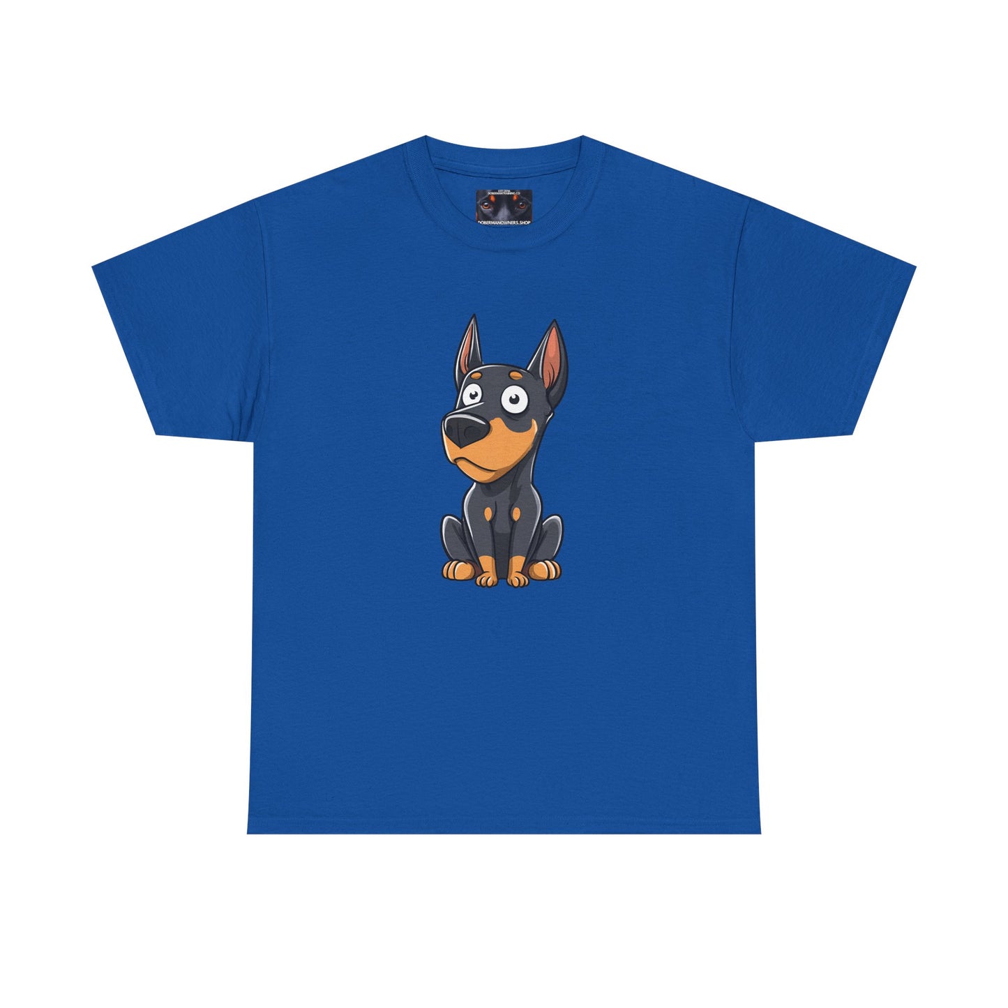 Cartoon Doberman 2 Private Lable Unisex Heavy Cotton Tee
