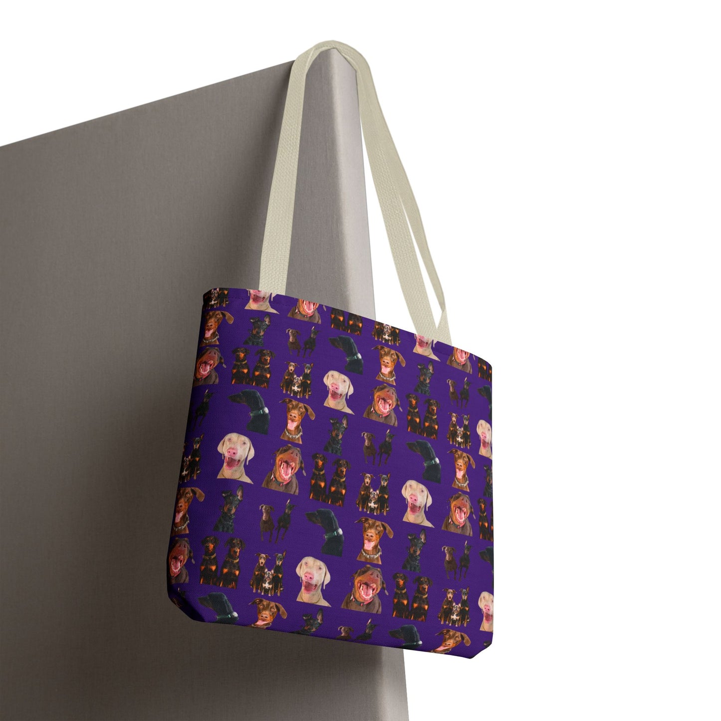 Edition 9 Doberman Model Pattern Purple Tote Bag