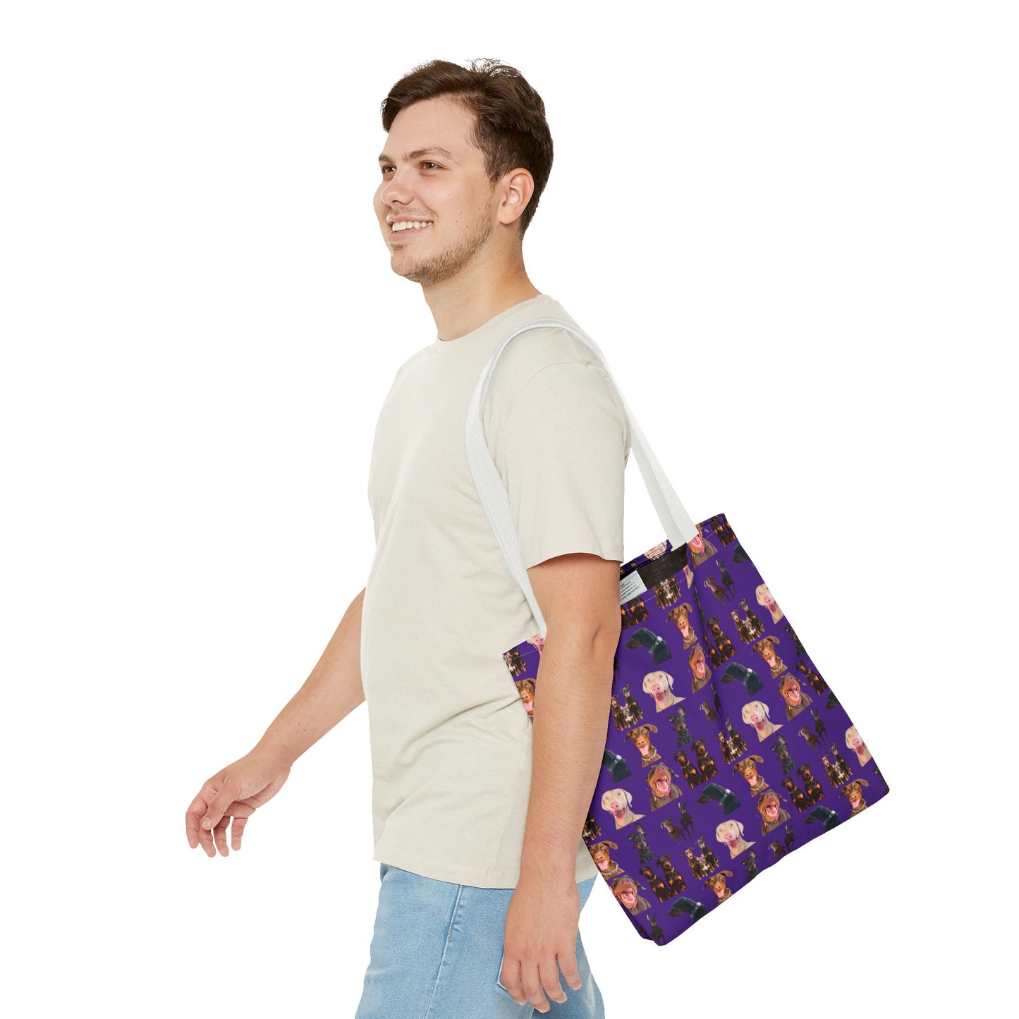 Edition 9 Doberman Model Pattern Purple Tote Bag