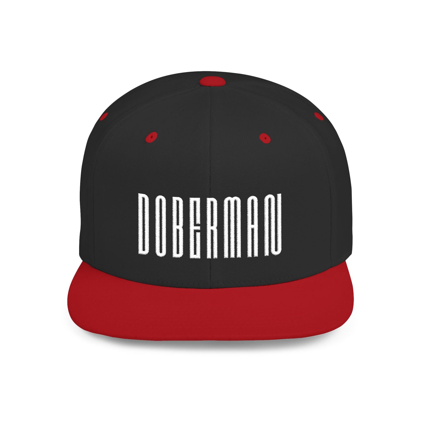 Doberman 1 Embroidered Flat Bill Snapback