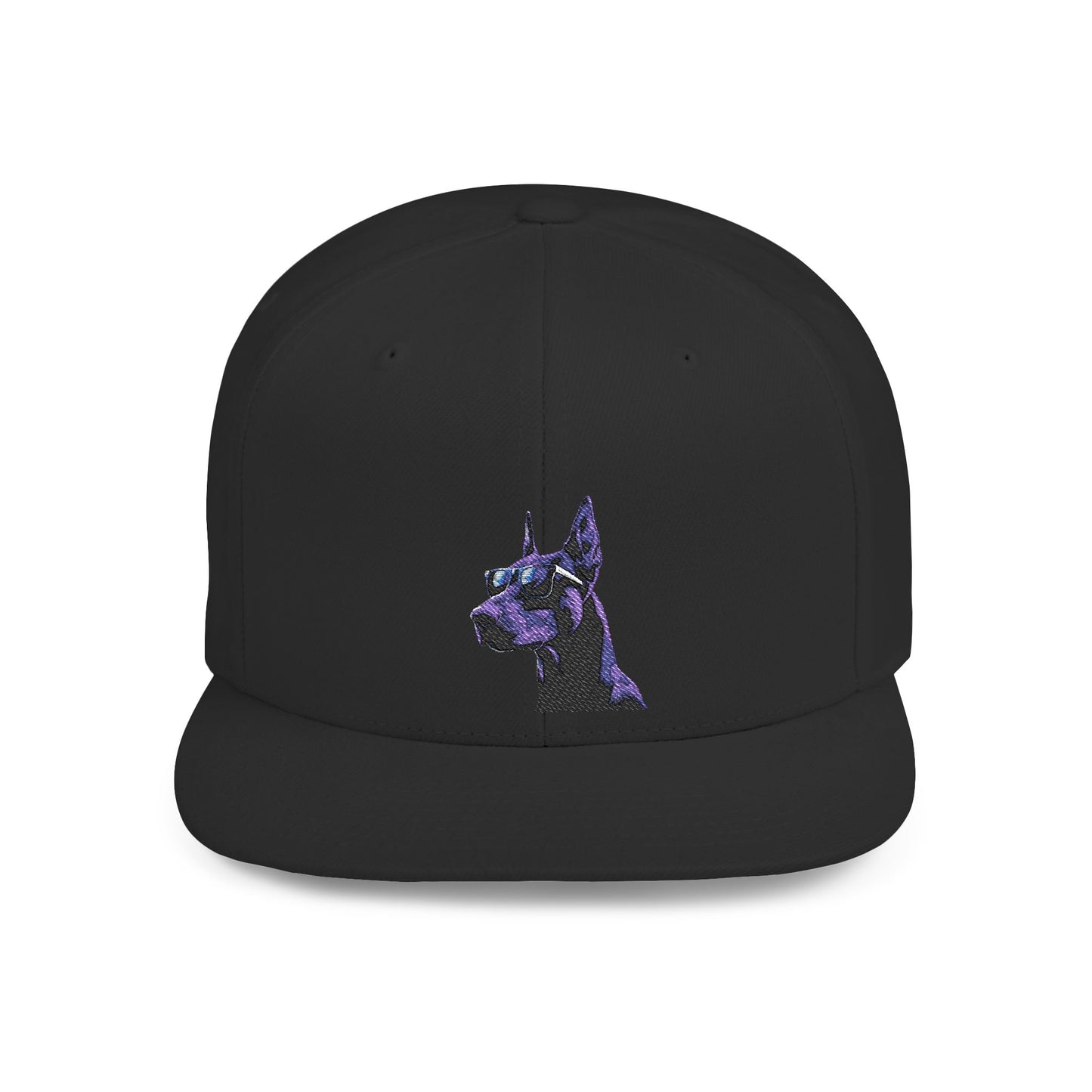 Doberman 4 Embroidered Flat Bill Snapback