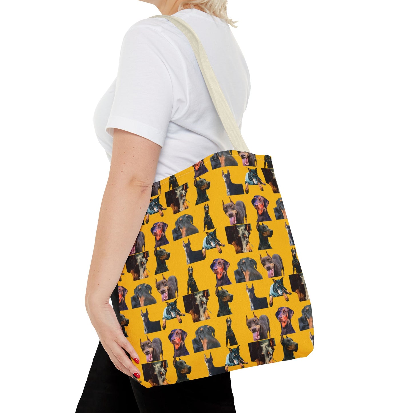 Edition 3 Doberman Model Pattern Yellow Tote Bag