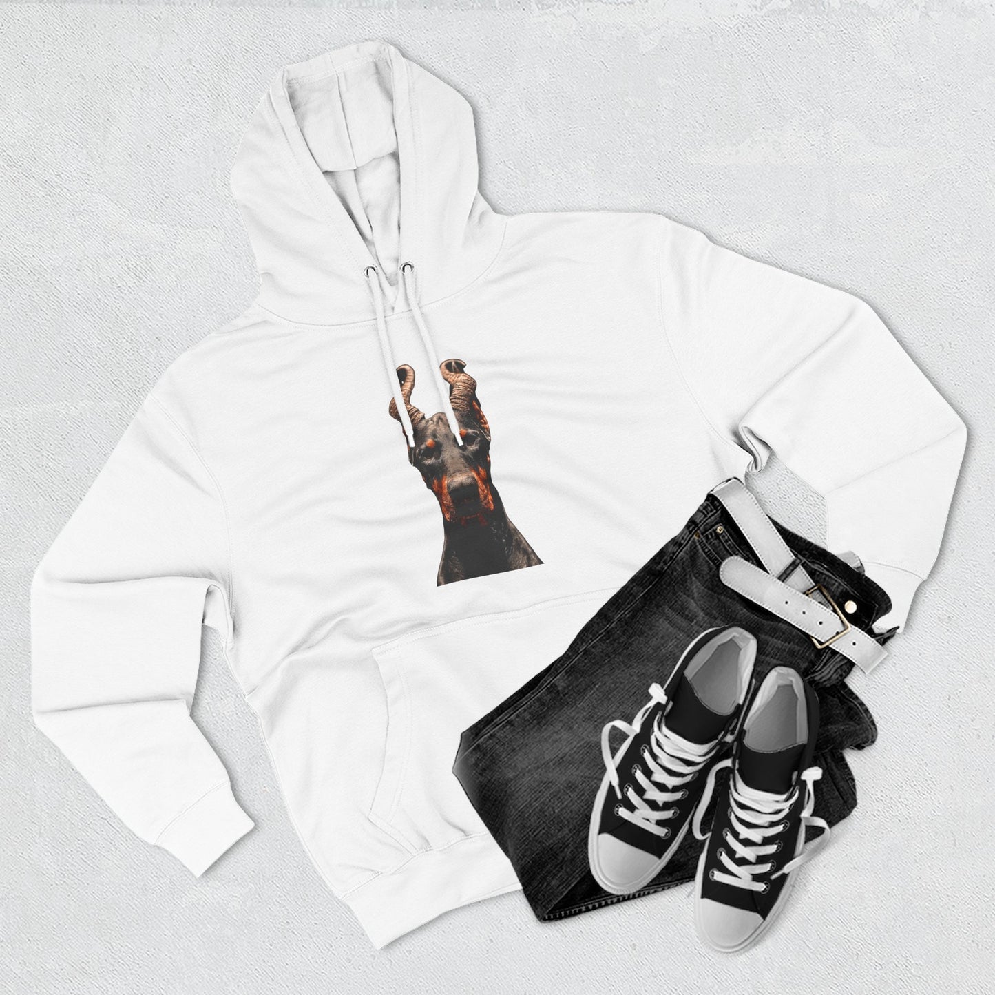 Doberman Goat 1 Fleece Hoodie