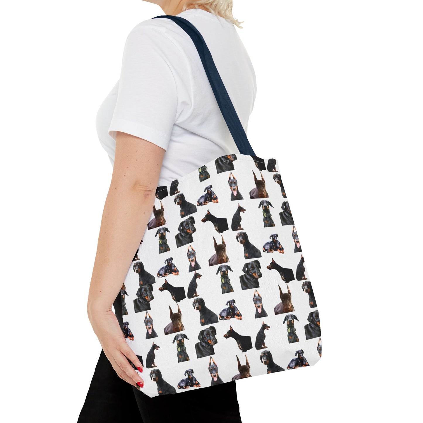 Edition 6 Doberman Model Pattern White Tote Bag