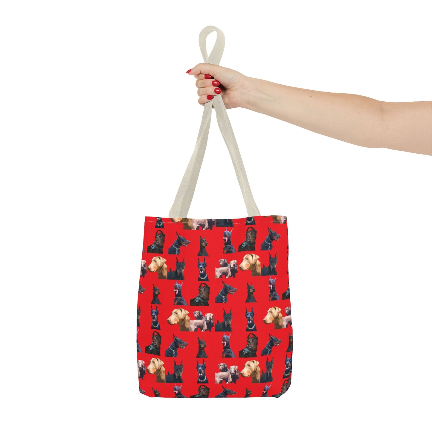 Edition 8 Doberman Model Pattern Red Tote Bag