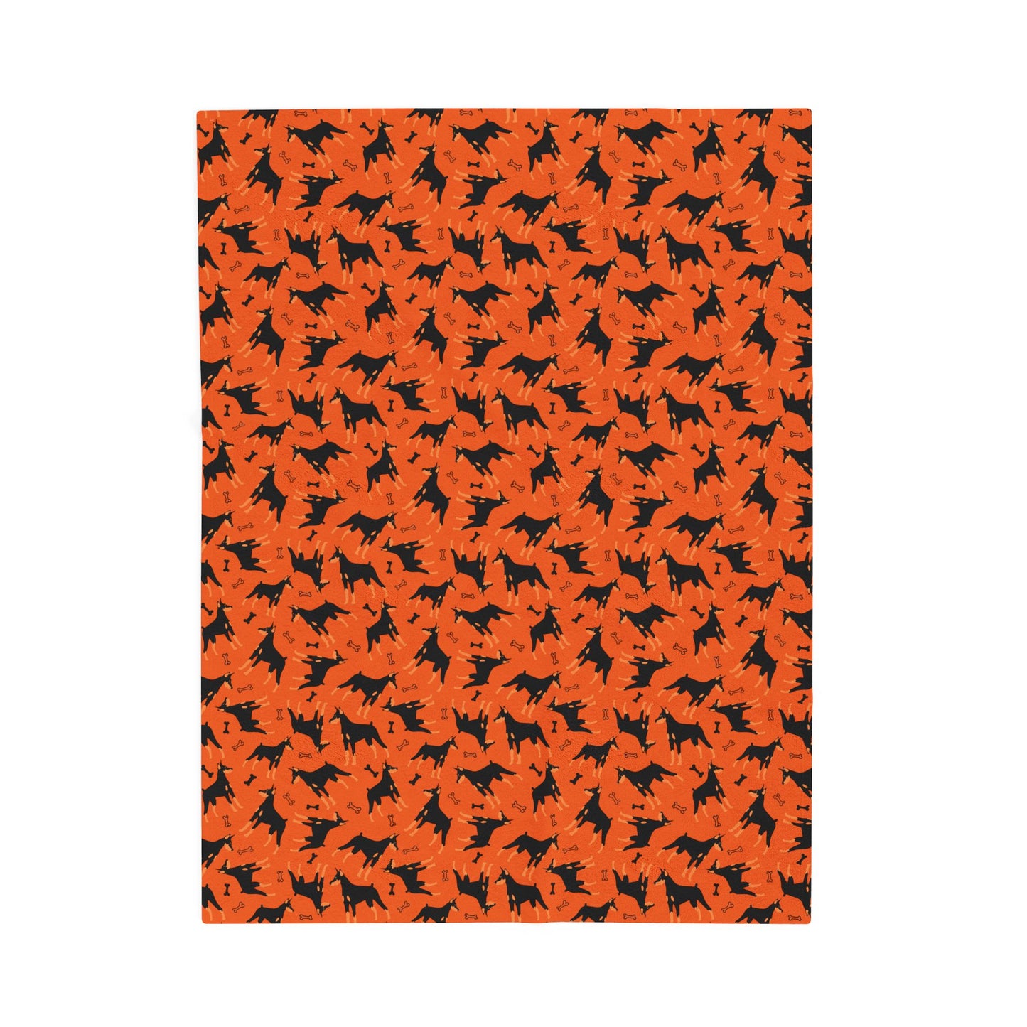 Orange AOP Velveteen Plush Blanket