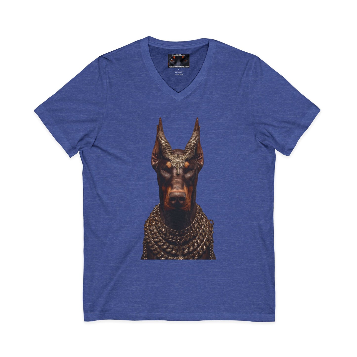 Doberman Goat 4 Private Label Unisex Jersey Short Sleeve V-Neck Tee