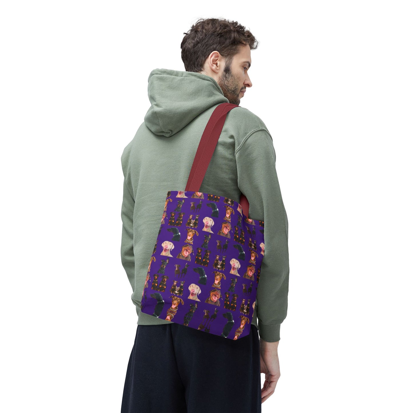 Edition 9 Doberman Model Pattern Purple Tote Bag