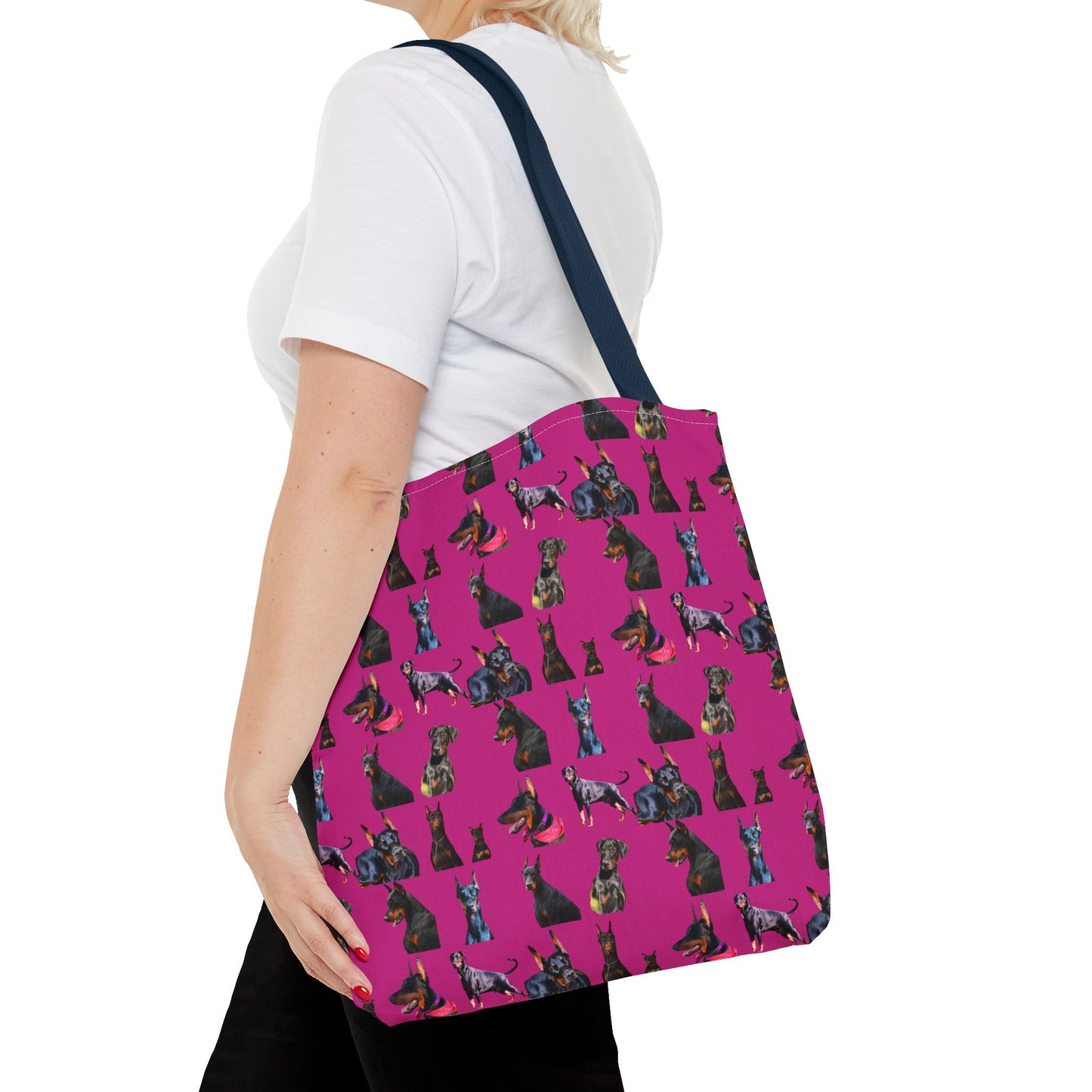 Edition 7 Doberman Model Pattern Pink Tote Bag