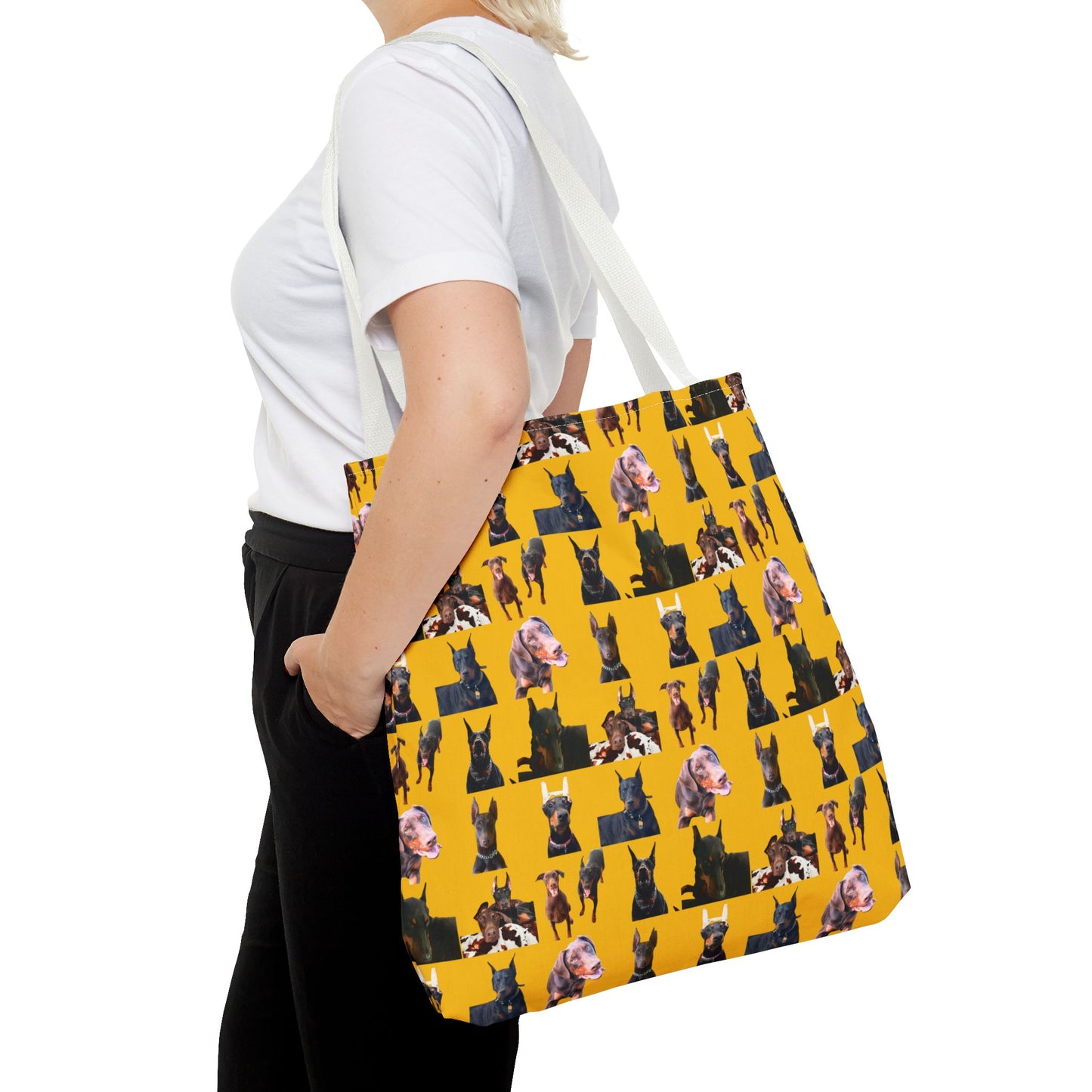 Edition 10 Doberman Model Pattern Yellow Tote Bag
