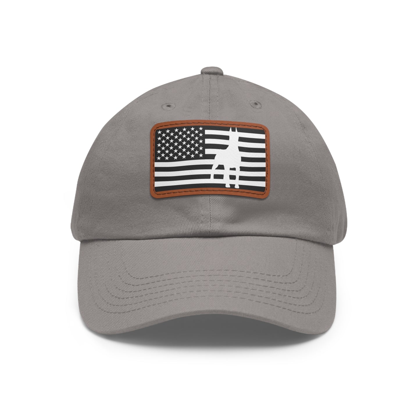 Doberman Protect 1 Dad Hat with Leather Patch (Rectangle)