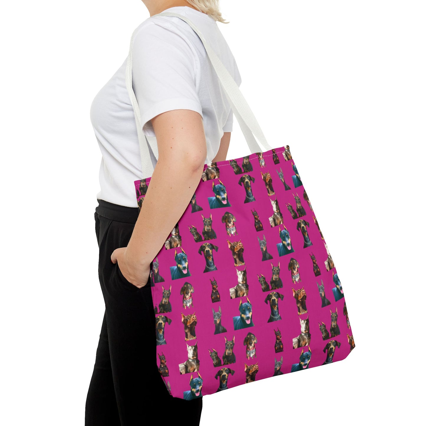 Edition 4 Doberman Model Pattern Pink Tote Bag