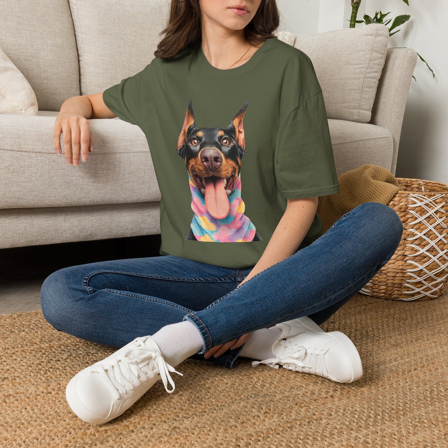 Doberman 1 Portrait T‑Shirt