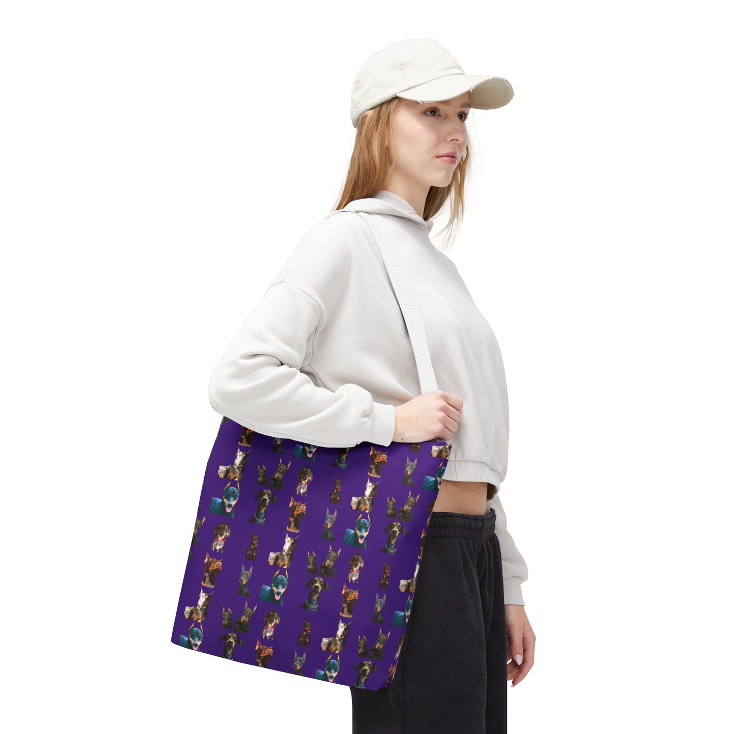 Edition 4 Doberman Model Pattern Purple Tote Bag