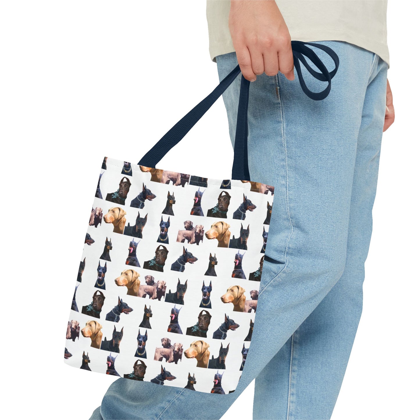Edition 8 Doberman Model Pattern White Tote Bag