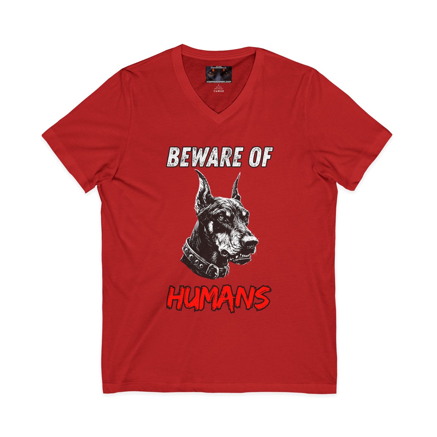 Beware 3 Private Label Unisex Jersey Short Sleeve V-Neck Tee
