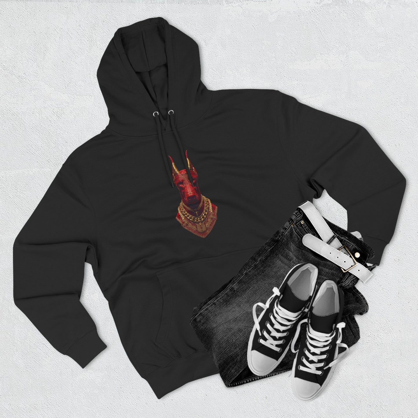 Doberman Goat 3 Fleece Hoodie