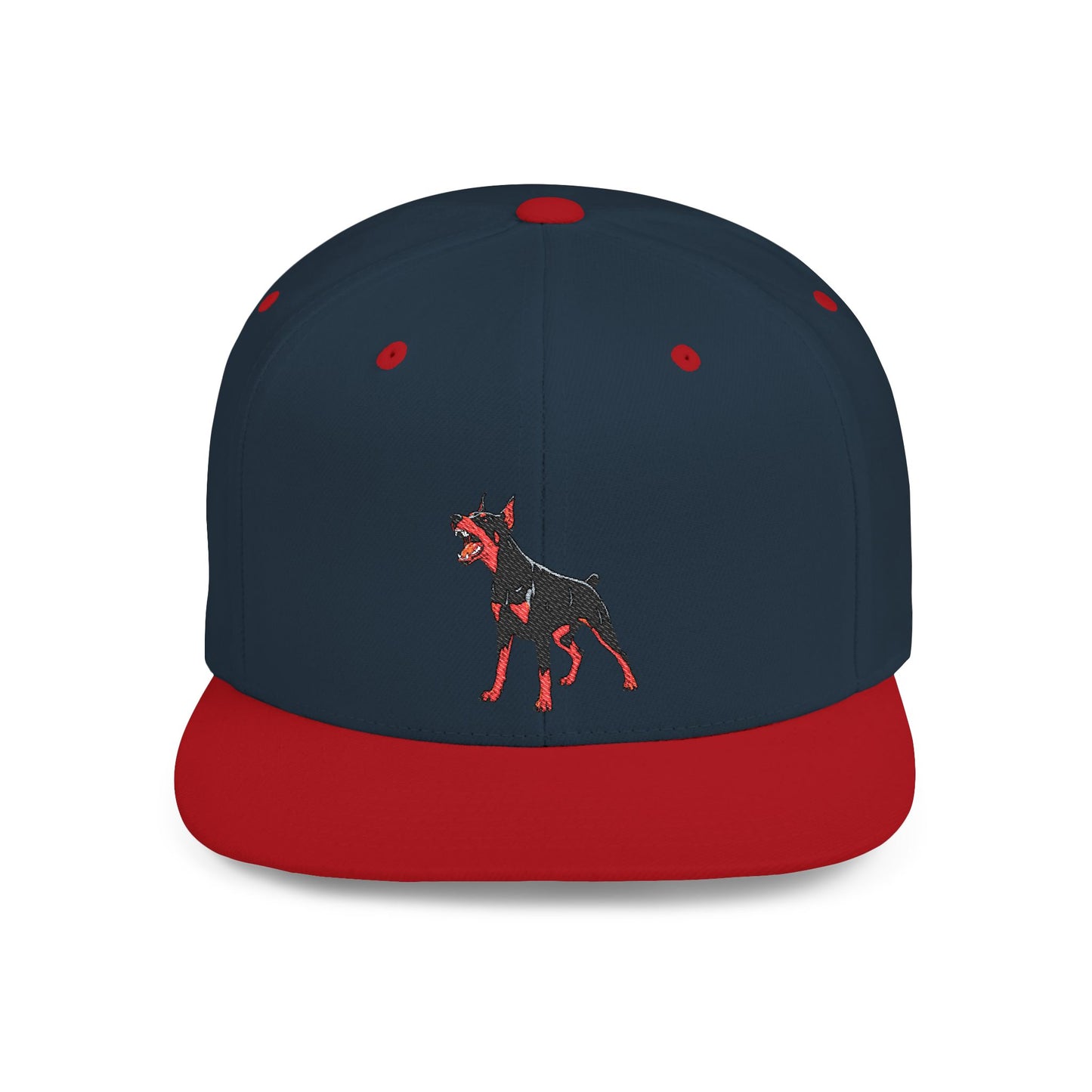 Doberman 1 Embroidered Flat Bill Snapback