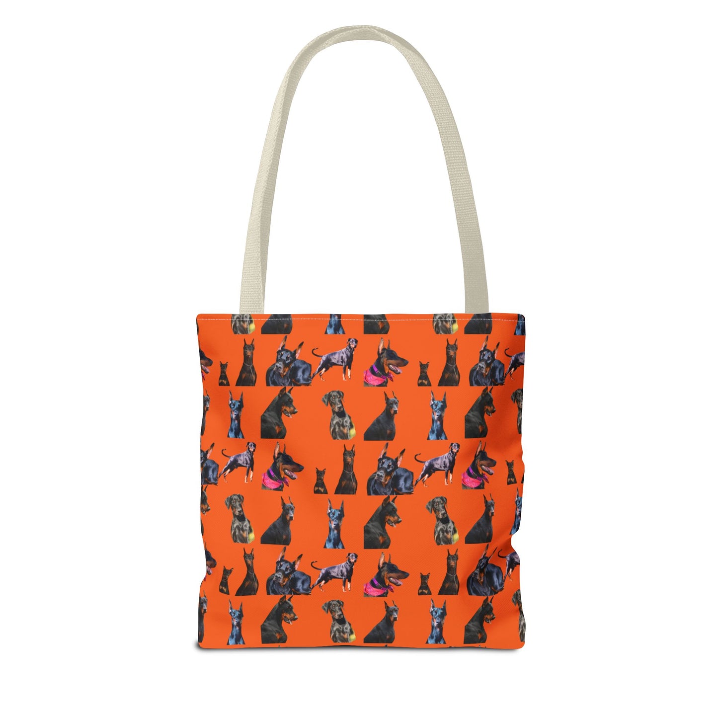 Edition 7 Doberman Model Pattern Orange Tote Bag