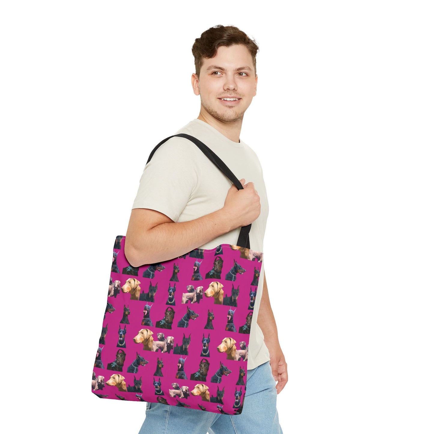 Edition 8 Doberman Model Pattern Pink Tote Bag