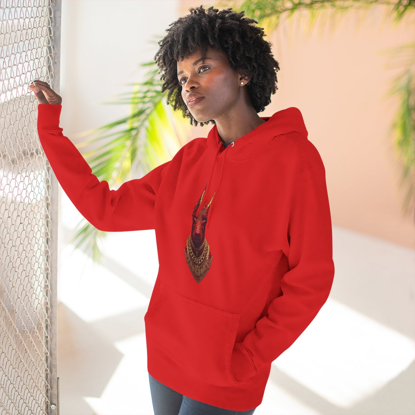 Doberman Goat 3 Fleece Hoodie