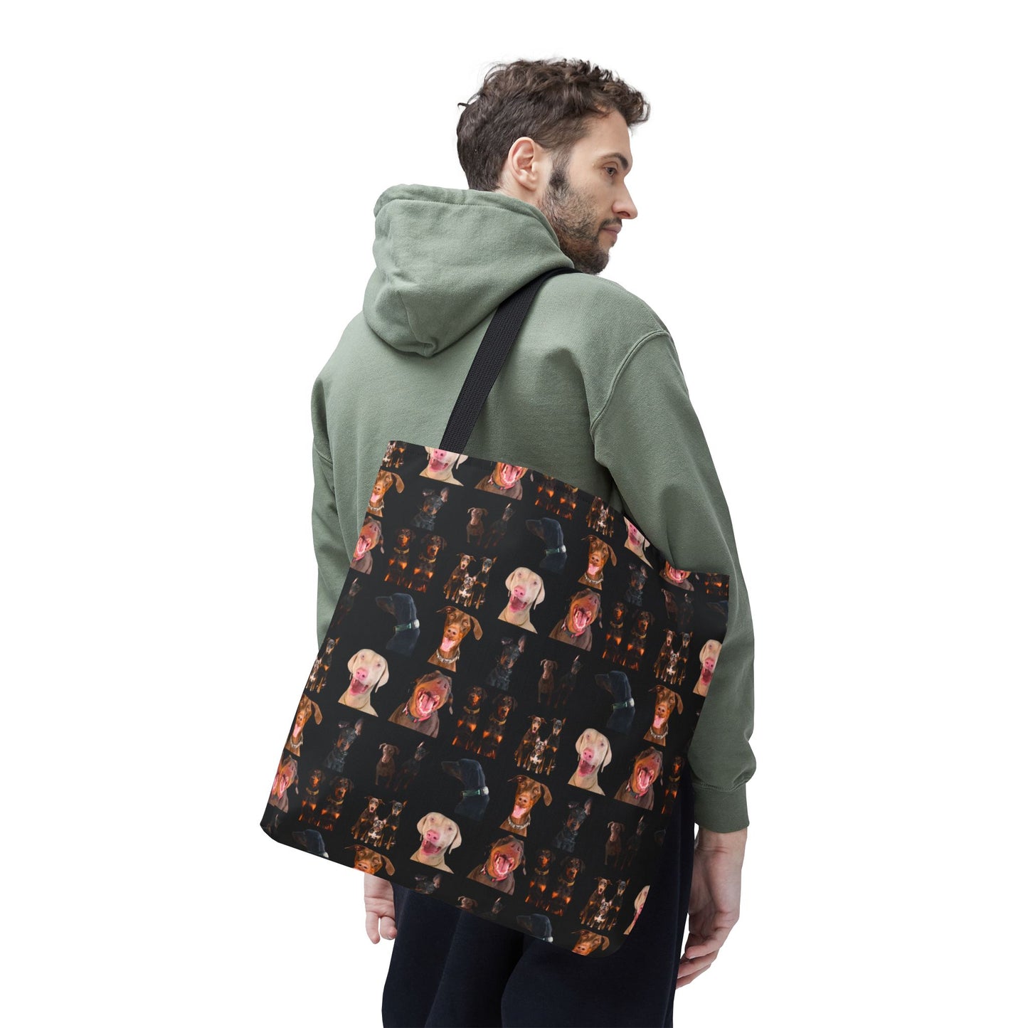 Edition 9 Doberman Model Pattern Black Tote Bag