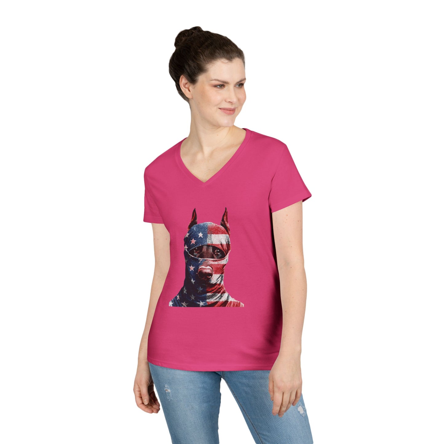 Doberman 2 V-Neck Tee Shirt for Women