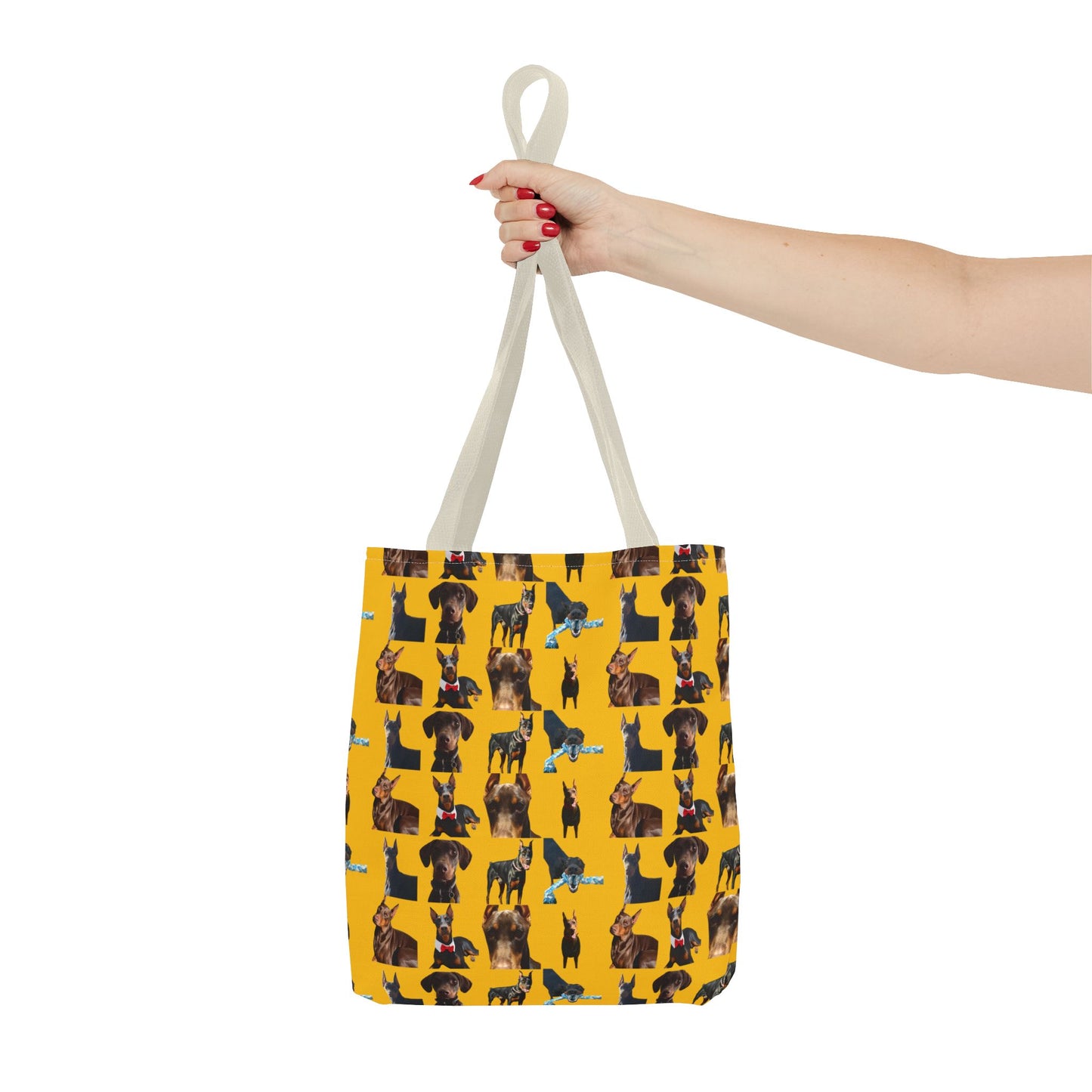 Edition 1 Doberman Model Pattern Yellow Tote Bag