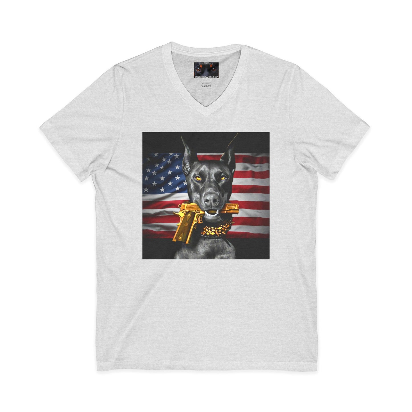 USA 2 Private Label Unisex Jersey Short Sleeve V-Neck Tee