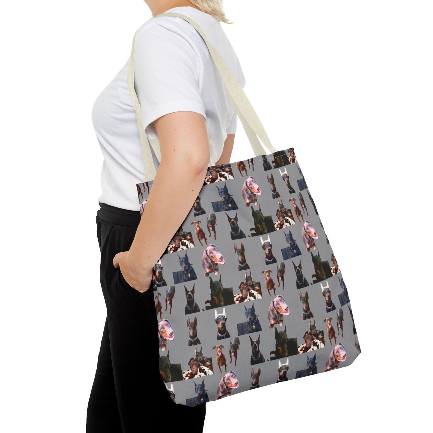 Edition 10 Doberman Model Pattern Gray Tote Bag