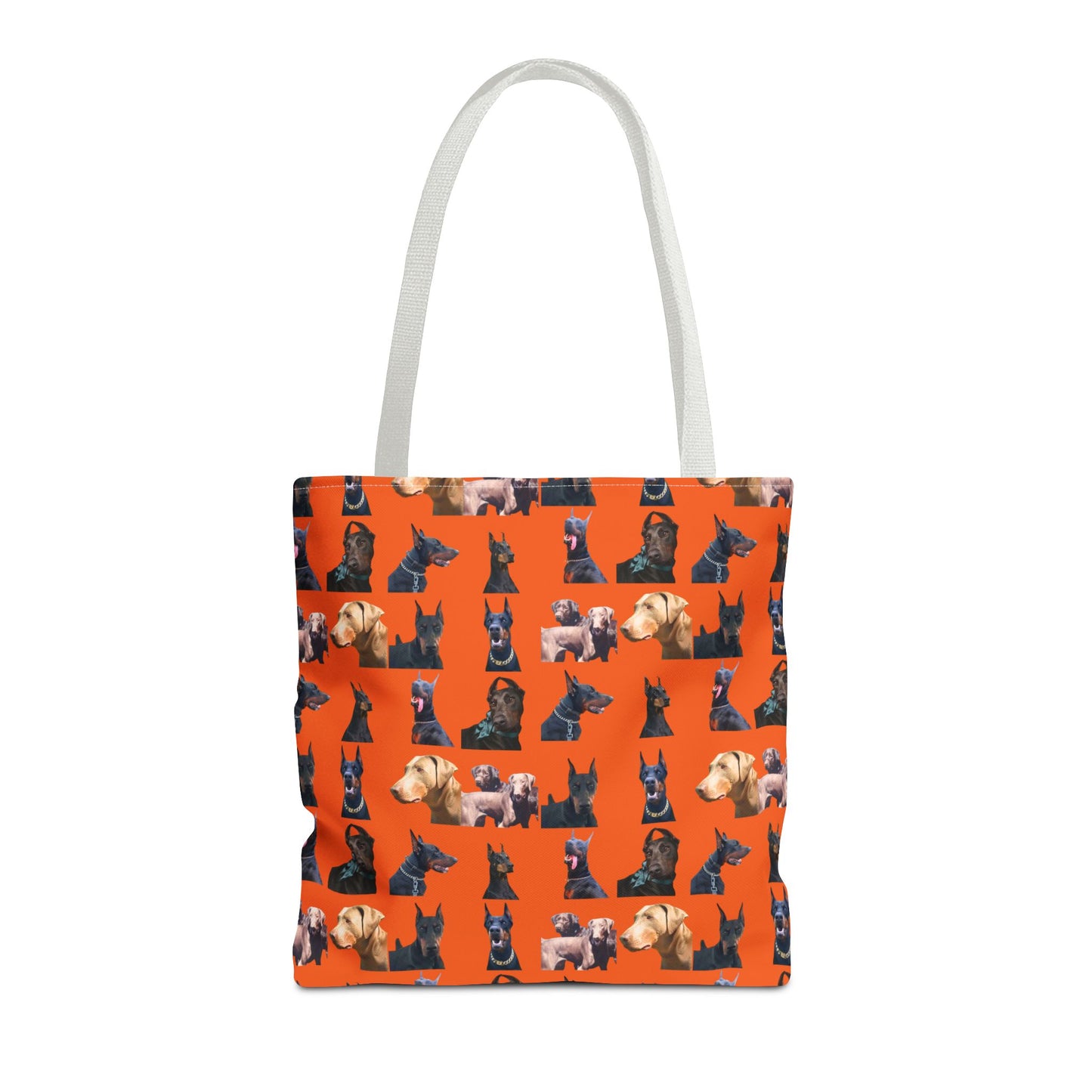 Edition 8 Doberman Model Pattern Orange Tote Bag