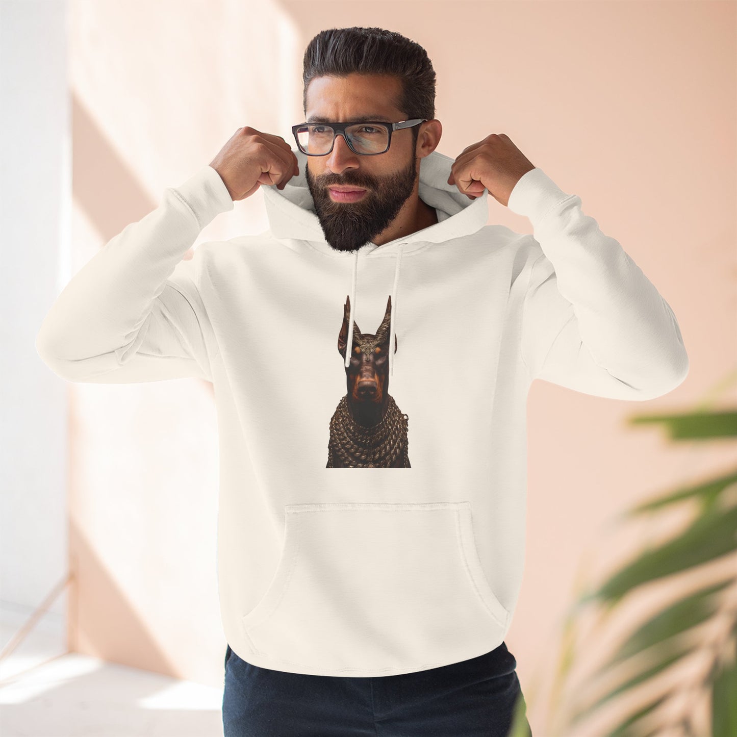 Doberman Goat 4 Fleece Hoodie