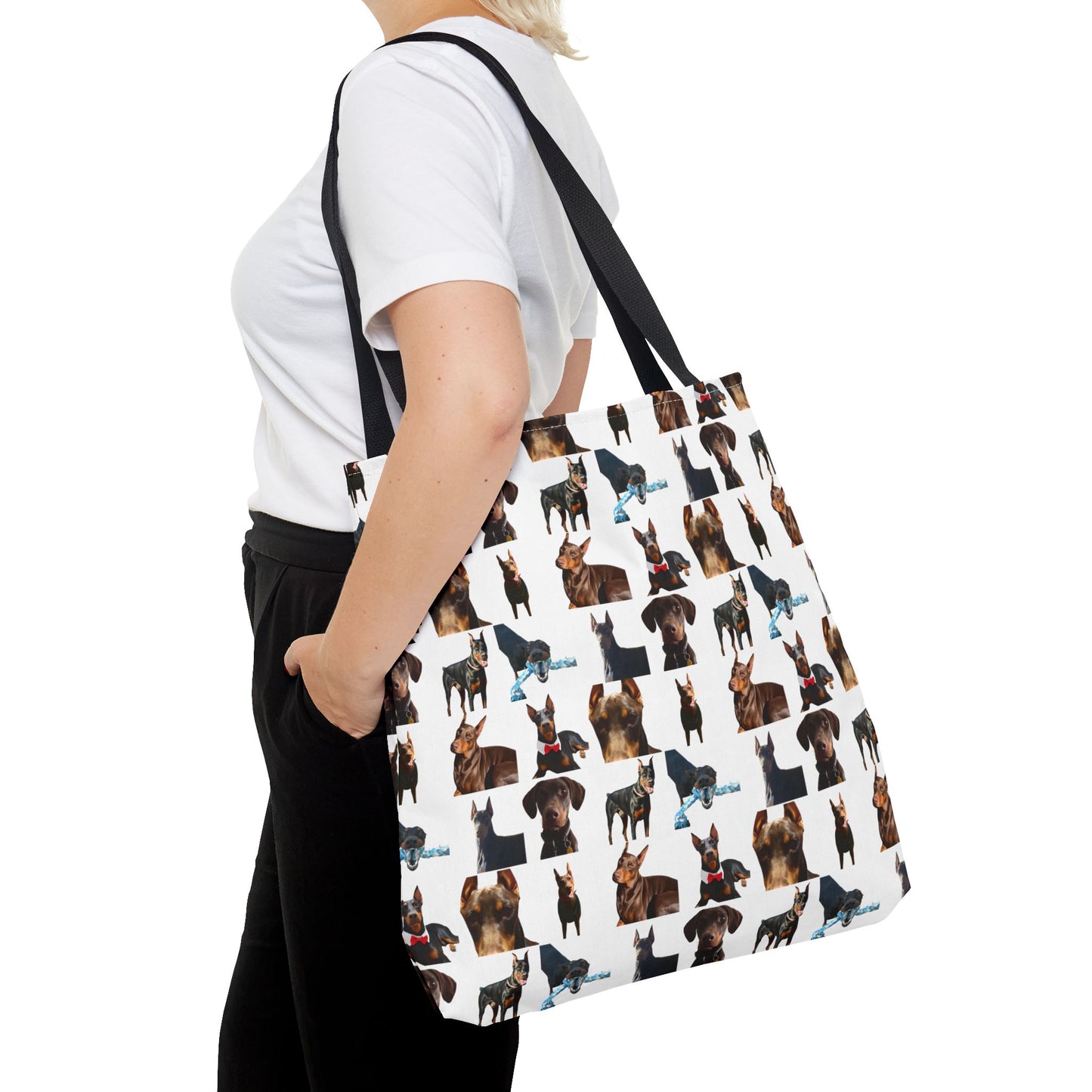 Edition 1 Doberman Model Pattern White Tote Bag